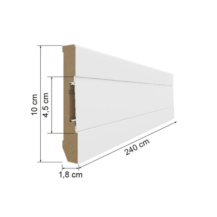 Plinta MDF Estilo 100 Alb 2.4 E401, 1 buc