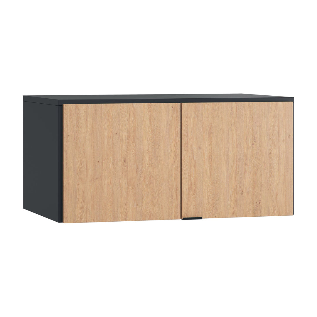 The Decorators: Extensie suprapozabila dulap 2 usi VOX Simple, pal melaminat, 92.5*45 cm, negru/stejar