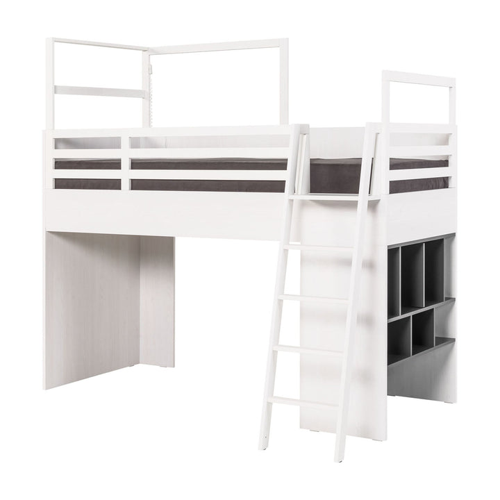 The Decorators: Cadru cu lampa pentru pat multifunctional VOX Nest, pal melaminat, alb, 102*96 cm