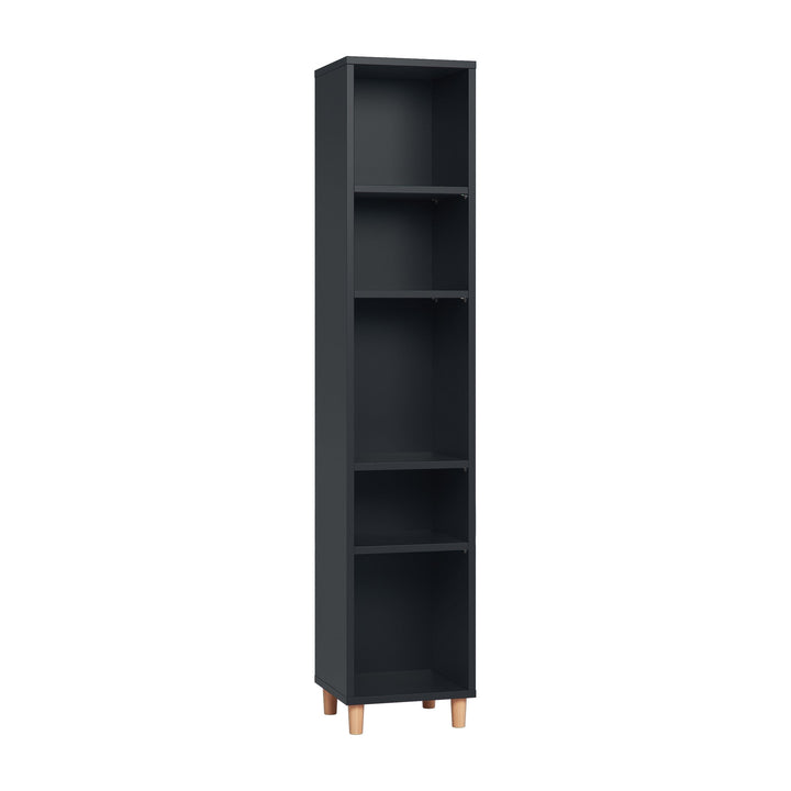 The Decorators: Biblioteca ingusta cu 5 rafturi VOX Simple 39x38x185 cm, negru