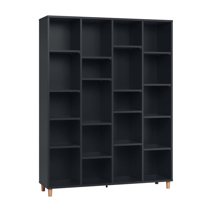 Biblioteca lata 4x5 rafturi, neagra VOX Simple 148.5x38x185 cm