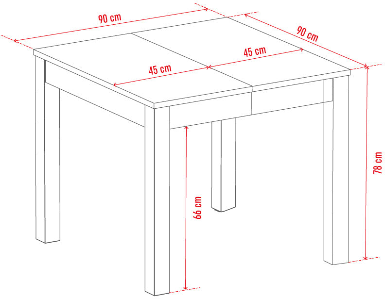 The Decorators: Masa dining extensibila  VOX Simple 90/190x90cm, gri