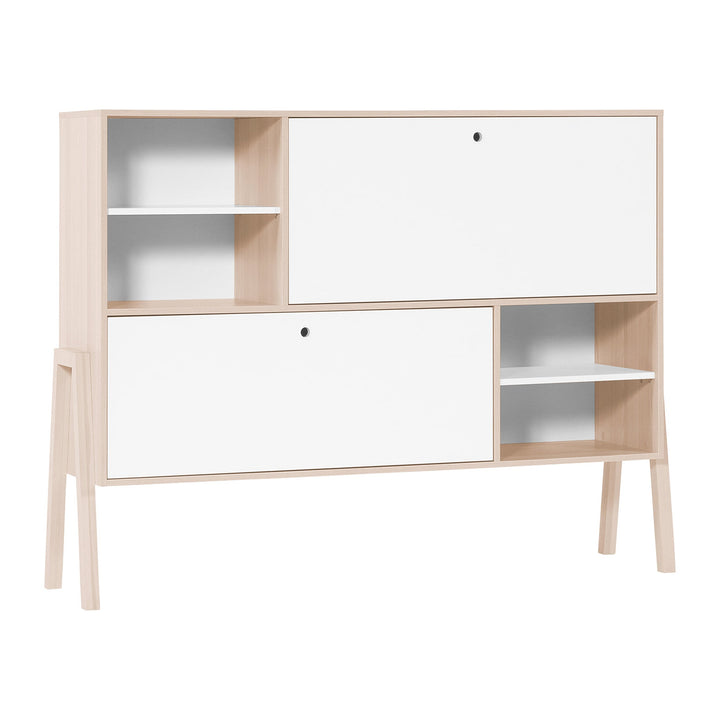 The Decorators: Bufet inalt, alb-stejar -VOX Spot- 160x40x122 cm