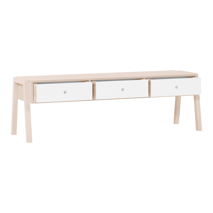 The Decorators: Bancheta cu sertare VOX Spot, pal melaminat, alb-acacia, 154x47x48 cm