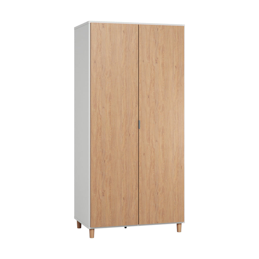 The Decorators: Dulap 2 usi VOX Simple 92.5x194 cm, alb/stejar