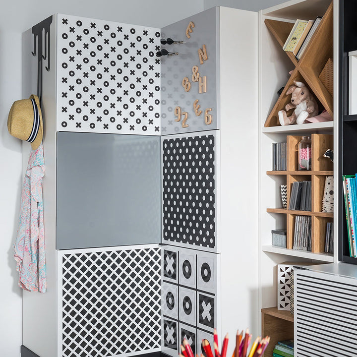 The Decorators: Dulap de colt cu baza cu sertare VOX Young Users 104x194cm