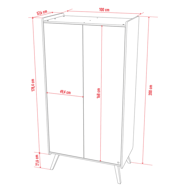 The Decorators: Dulap cu 2 usi VOX Baby Vintage 100x200cm