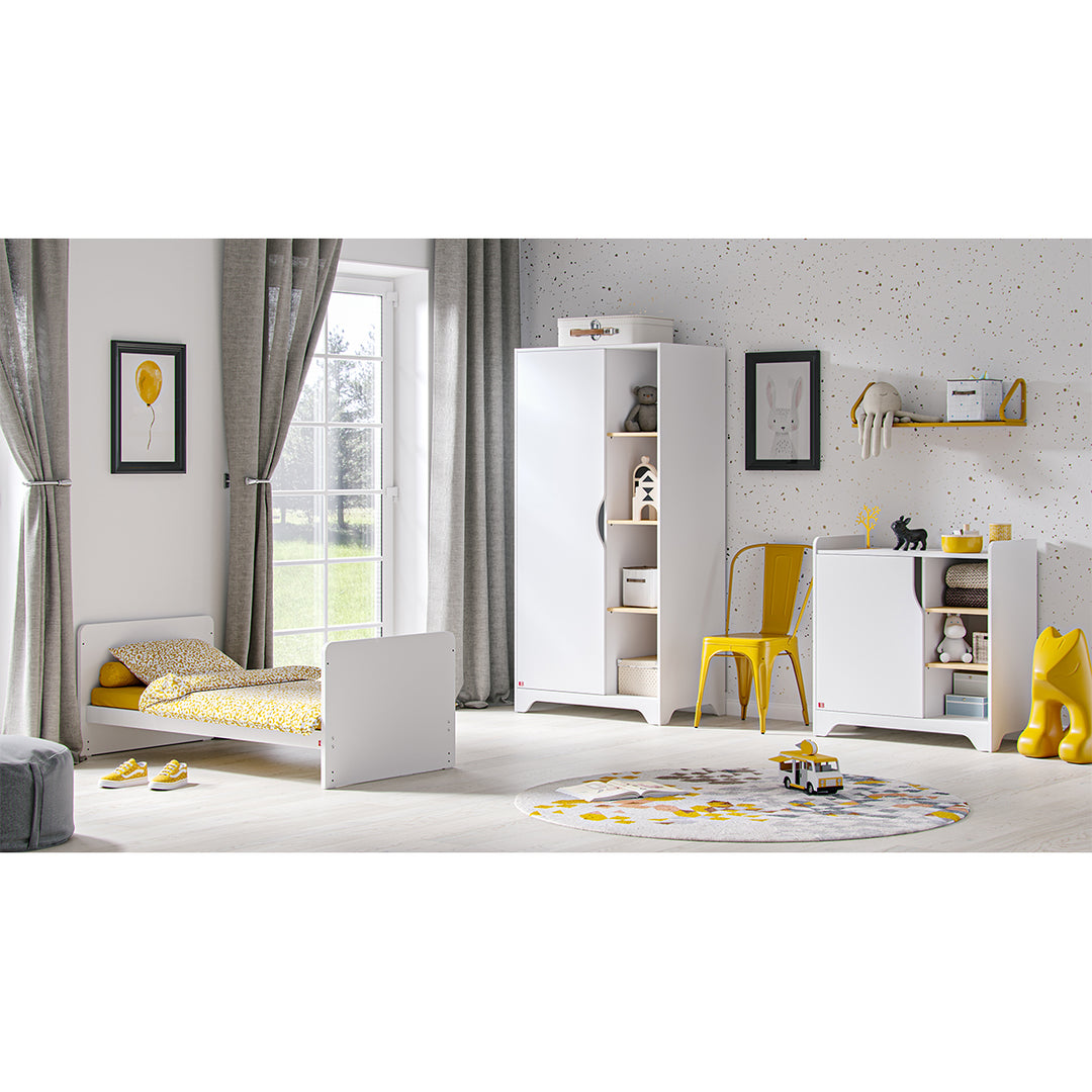 The Decorators: Comoda cu unitate de infasat VOX Leaf, alb/stejar