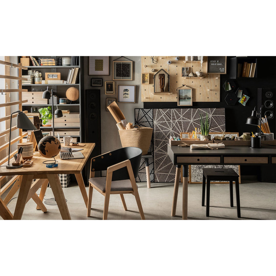 The Decorators: Birou din lemn cu paravan VOX Worknest 145x105x170 cm