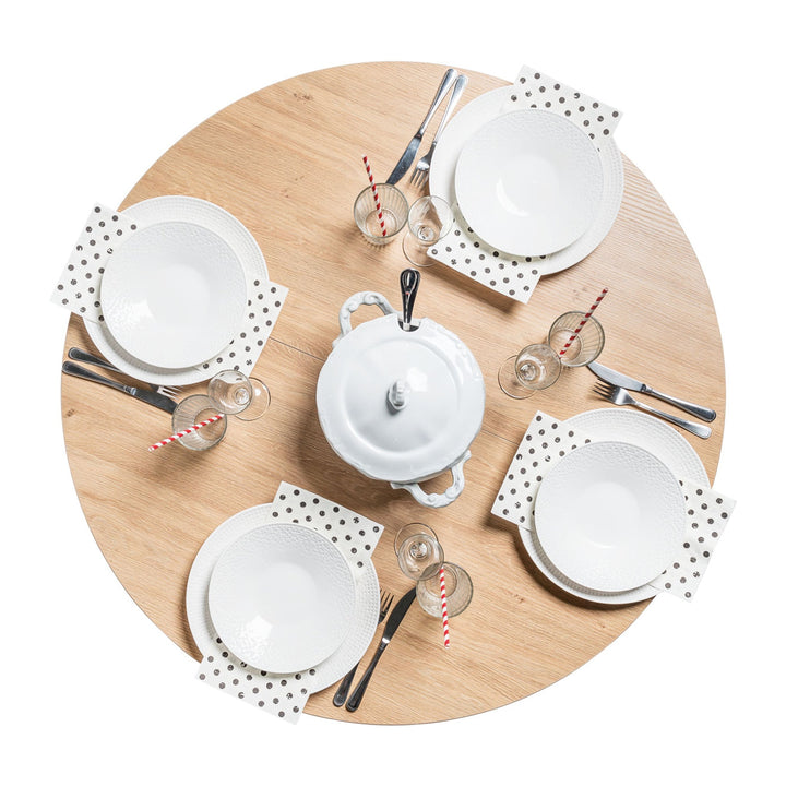 The Decorators: Masa dining rotunda extensibila VOX Simple 110/210x110cm, stejar