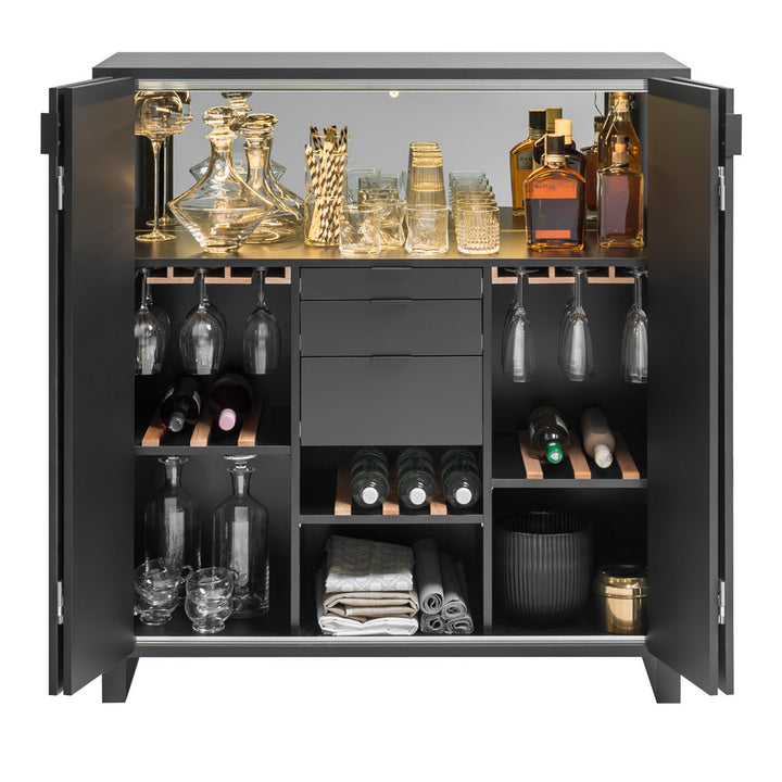 The Decorators: Bar din pal melaminat VOX Simple, 112x45x112cm, alb/stejar