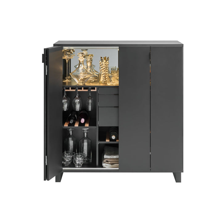 The Decorators: Bar din pal melaminat VOX Simple, 112x45x112cm, alb/stejar
