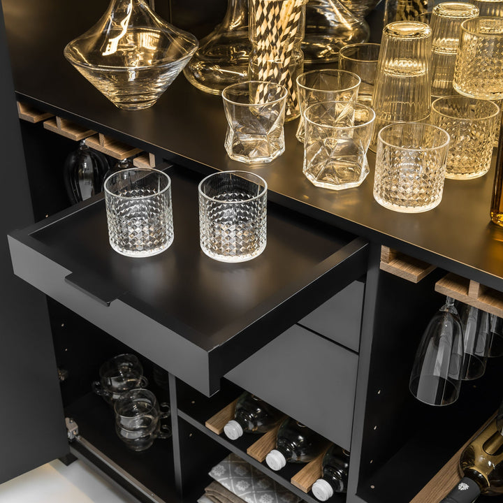 The Decorators: Bar din pal melaminat VOX Simple, 112x45x112cm, alb/stejar