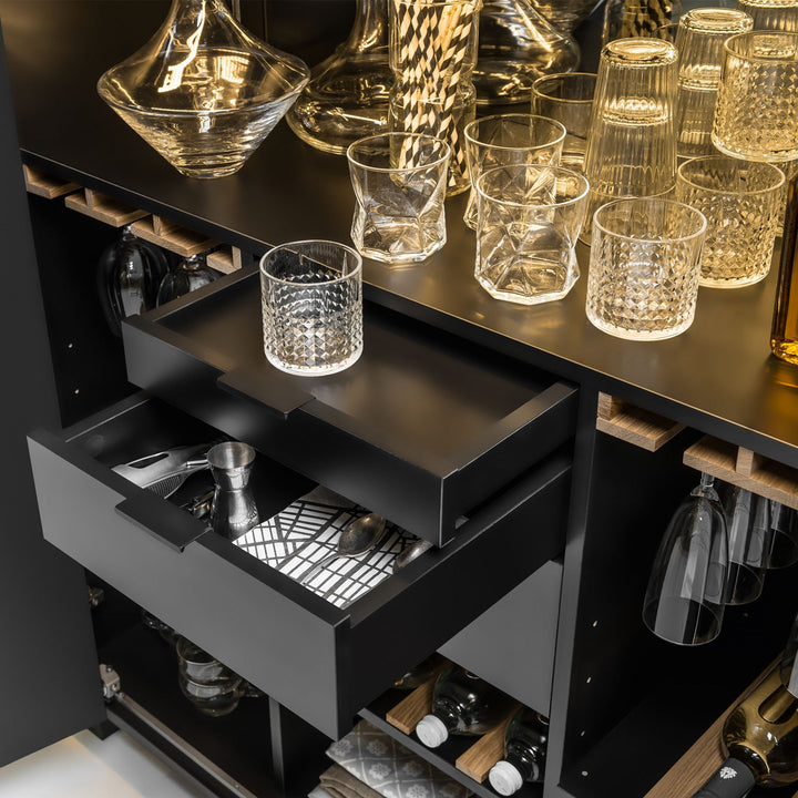 The Decorators: Bar din pal melaminat VOX Simple, 112x45x112cm, alb/stejar