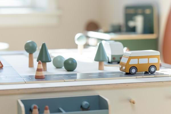 The Decorators: Accesorii joaca traseu pentru masinute, Play, lemn de mesteacan, 9/5/4 cm
