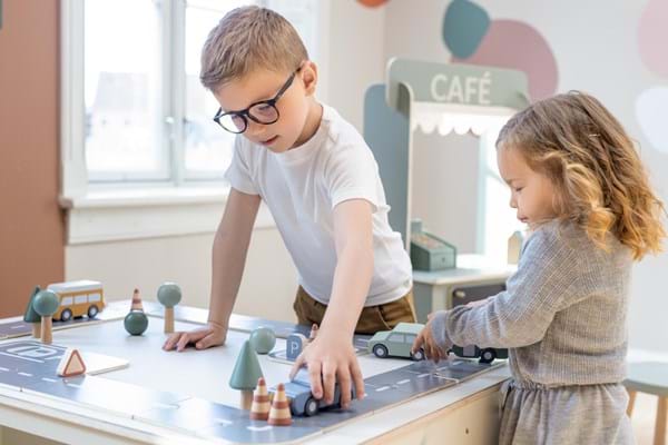 The Decorators: Traseu pentru masinute set 22 buc, Play, mesteacan, 11x13 cm
