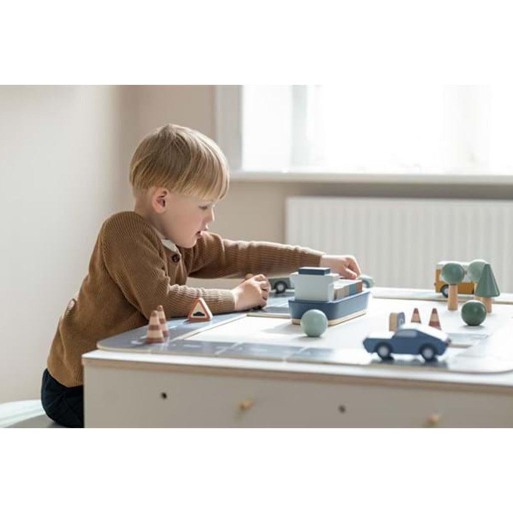 The Decorators: Set jucarii nava de containere, Play, mesteacan, multicolor, 25x10x10 cm
