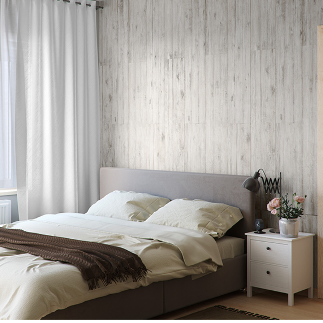 The Decorators: Perete decorativ Motivo Vilo White Plank (1 cutie/2.65 mp)