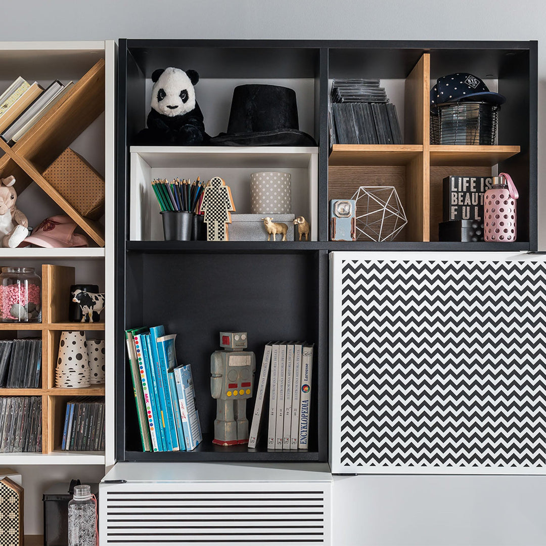 The Decorators: Raft de perete/accesoriu VOX Young Users pal melaminat, negru, 48.5*48.5cm