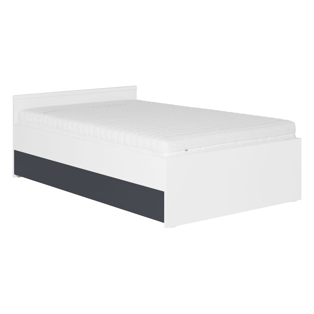 The Decorators: Pat cu depozitare VOX Young Users 120x200cm, alb cu sertar negru
