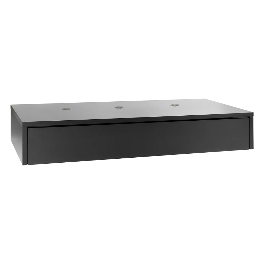 The Decorators: Baza cu sertar pentru pat cadru ridicat VOX Young Users, pal melaminat, negru-alb, 95*213 cm